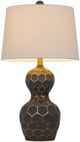 Cal® Lighting & Accessories Tuscaloosa 2-Piece Gold/Matte Black Table Lamp Set-2