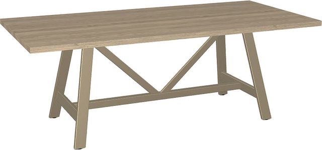 Amisco Customizable Octavia Solid Ash Rectangular Dining Table Top with Metal Base-2