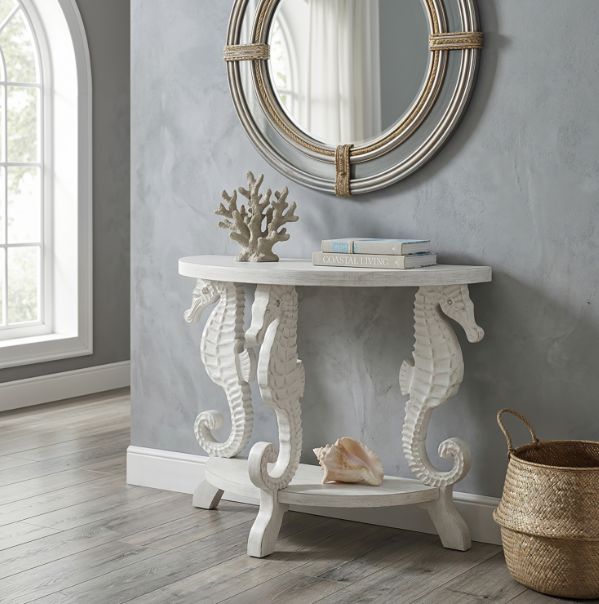 Coast2Coast Home™ Triton White Demilune Console Table-1