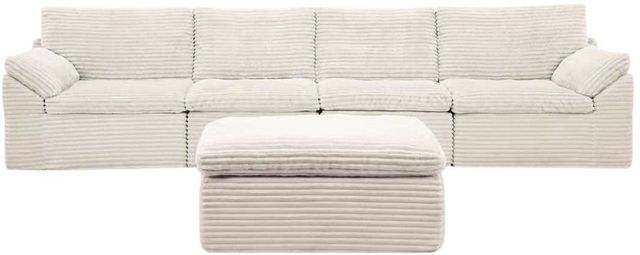 Signature Design by Ashley® Fannin 4-Piece Ivory Sectional with Ottoman-0