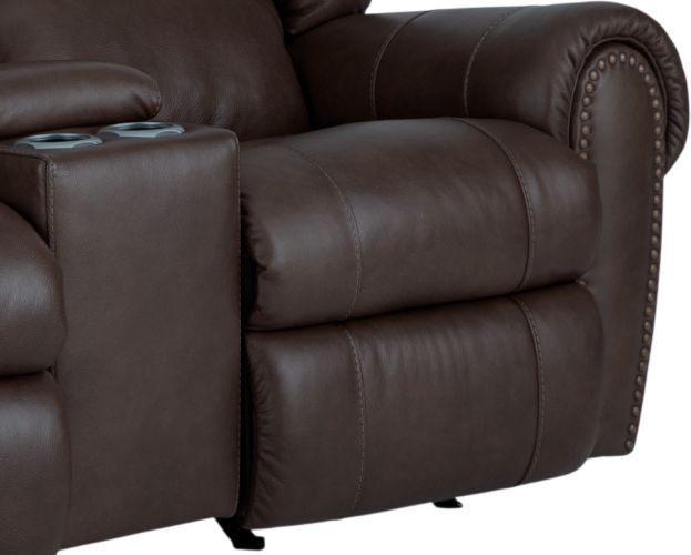 HomeStretch Laredo Dark Brown Leather Power Reclining Loveseat-2