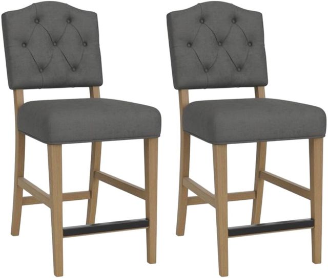 Riverside Furniture Mix-N-Match Chairs 2-Piece Slate Button Tufted Upholstered Stool Set-0