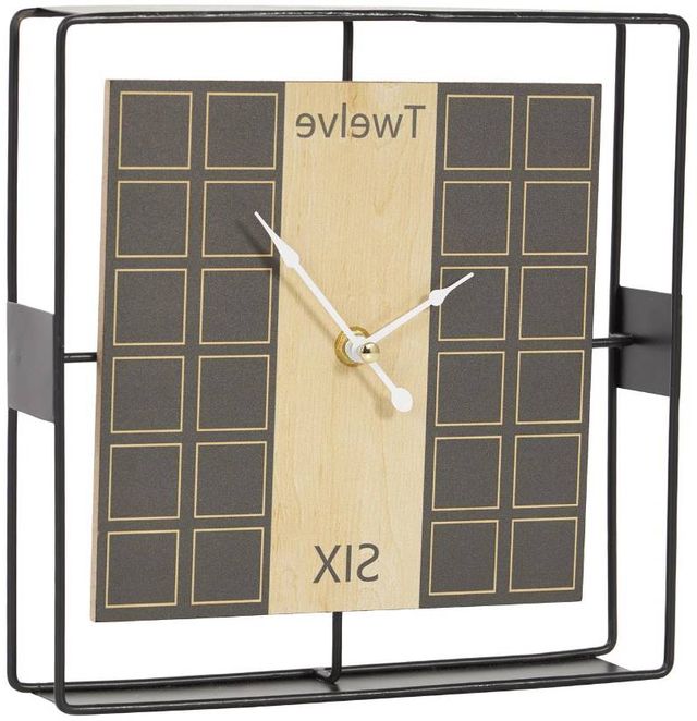Deco Marche Black Square Open Frame Clock-0