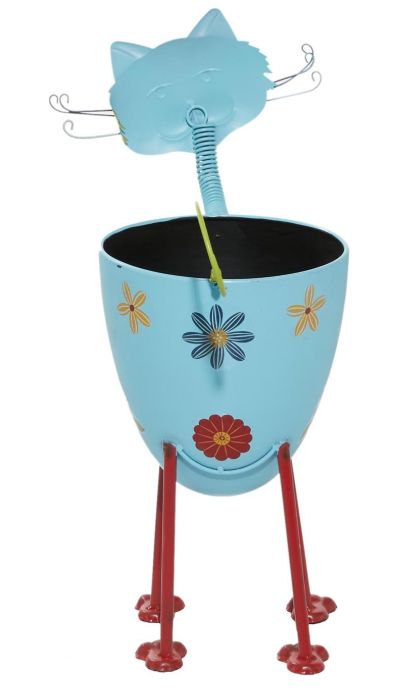 Deco Marche Blue Cat Planter-2