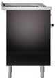 Ilve® Nostalgie II Noblesse 60'' Glossy Black Pro Style Dual Fuel Range with Chrome Trim-2