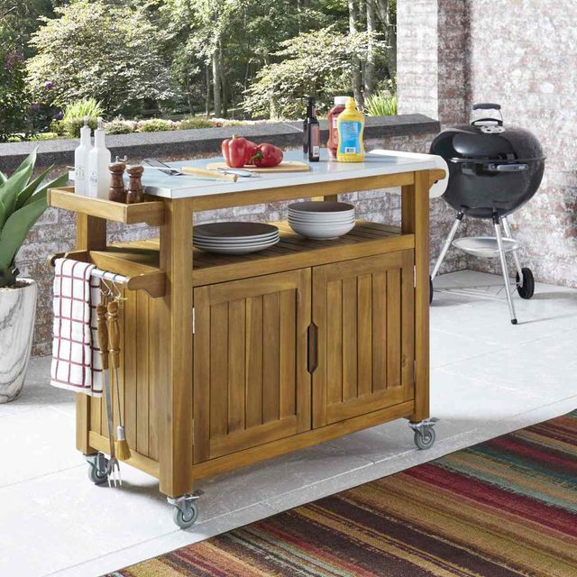 homestyles® Maho Brown Kitchen Cart-1