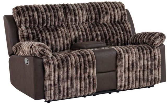 Global Furniture USA U6028 Brown Manual Reclining Loveseat with Console-0