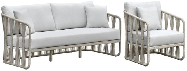 Intercon Alexa 3-Piece White Aluminum Outdoor Seating Set-0