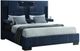 Global Furniture USA Oscar Navy Blue Queen Panel Bed No Wood Trim-0