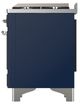 Ilve® Majestic III 60" Midnight Blue Pro Style Dual Fuel Liquid Propane Range with Solid Door and Chrome Trim-4