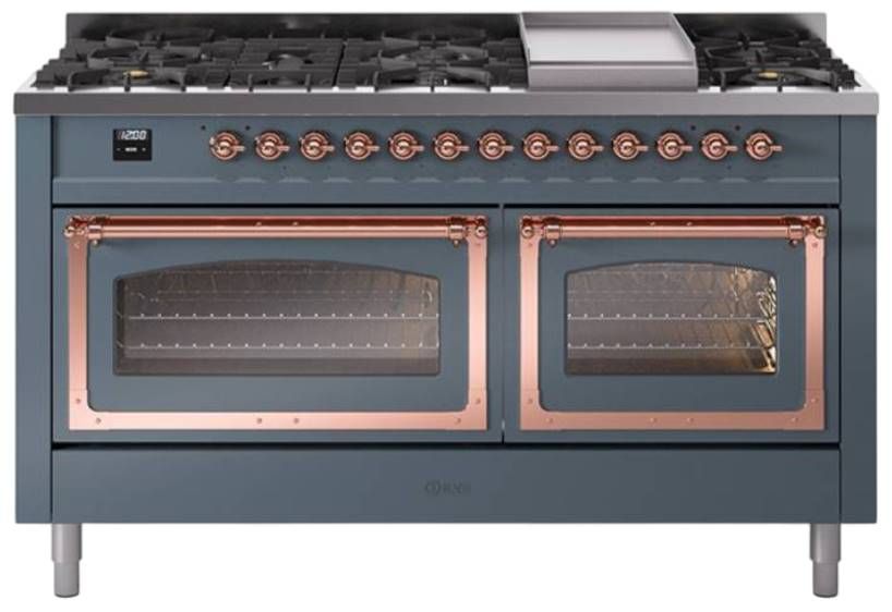 Ilve® Nostalgie II Noblesse 60'' Blue Gray Liquid Propane Pro Style ...