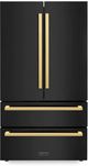 ZLINE Autograph Edition 36" 22.5 Cu. Ft. Black Stainless Steel Counter Depth Freestanding French Door Refrigerator-0