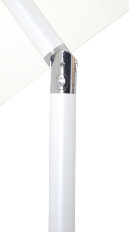 Meridian Furniture Fiji Matte White/Teak/White Aluminum Outdoor Patio Umbrella and Base-4