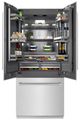 ZLINE 60 in. 32.2 Cu. Ft. Satin Stainless Steel Built In French Door Refrigerator with Graphite Gray Interior-2
