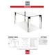 Korson Furniture Baron Glass Top Dining Table with Stainless Steel Legs-2