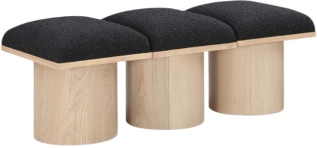 Meridian Furniture Pavilion 3-Piece Black/Natural 47" Modular Bench Set-0