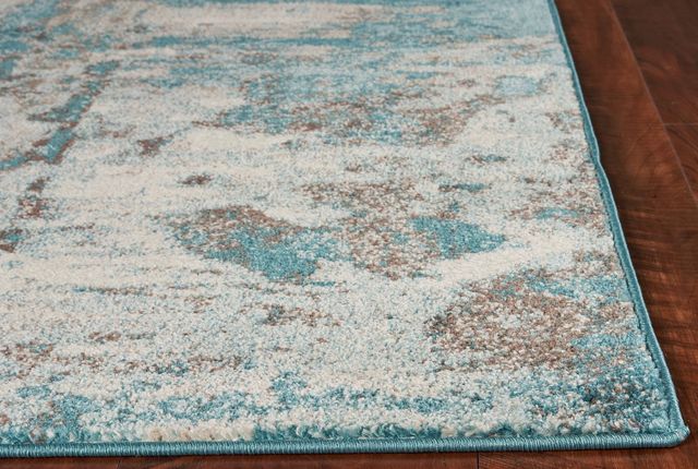 KAS Rugs Watercolors Ivory/Teal Watercolors 5'x8' Rug-1