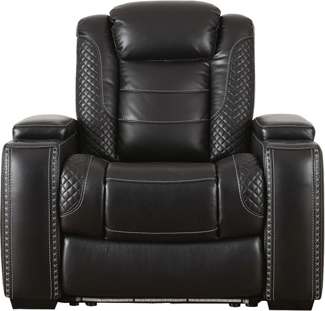 Signature Design by Ashley® Party Time Midnight Power Recliner with Adjustable Headrest-2