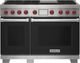Wolf® 48" Stainless Steel Pro Style Dual Fuel Range with Black Door-0