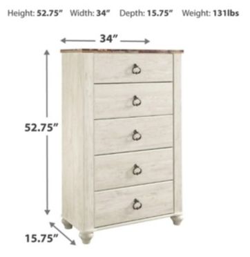 Signature Design by Ashley® Willowton Whitewash Chest-3