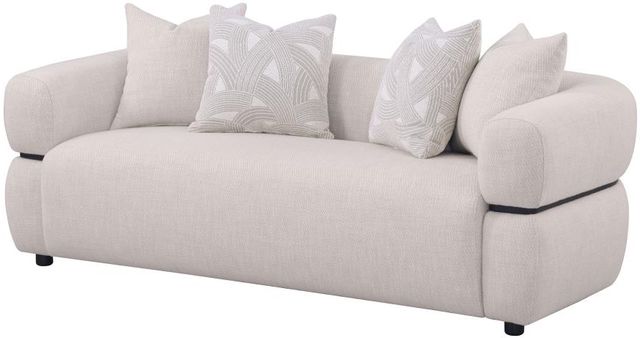 Coaster® Jeanette 84" Beige Upholstered Round Arm Sofa-4