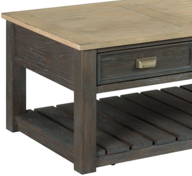 England Furniture Lyle Creek Brown Small Rectangular Cocktail Table with Black Base-1