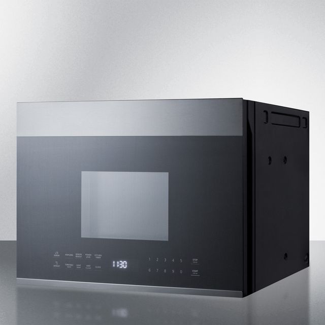 Summit® 1.3 Cu. Ft. Black with Stainless Steel Over the Range Microwave-2