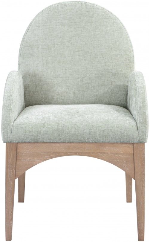Meridian Furniture Waldorf Mint/Natural Chenille Upholstered Dining Arm Chair-1