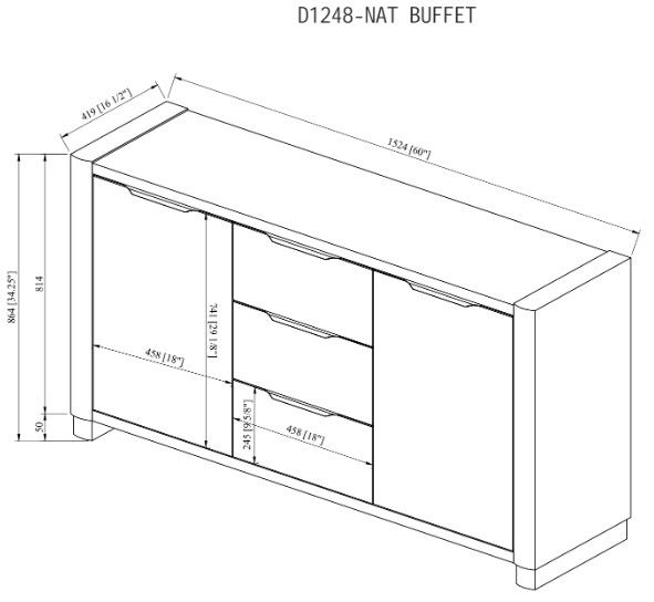Global Furniture USA D1248 Natural Buffet-2