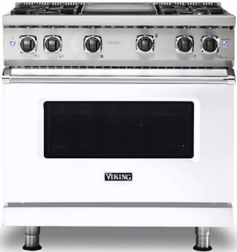Viking® Professional 5 Series 36" White Pro Style Liquid Propane Range-0