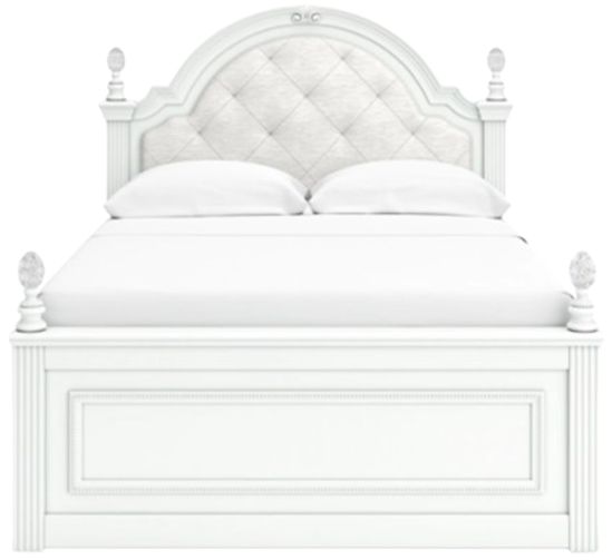 Signature Design by Ashley® Kozlani Matte White Full Upholstered Panel Bed-1