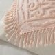 Olliix by Madison Park Blush Full/Queen Laetitia Tufted Cotton Chenille Medallion Fringe Coverlet Set-5