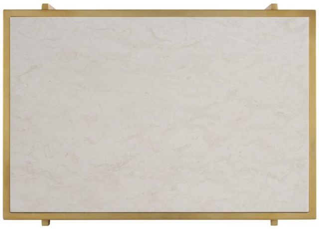 Lexington Home La Costa Pinnacle Beige End Table with Satin Gold Base-2