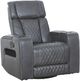 Primo™ International Heritage Colton Leather-Match Charcoal Manual Swivel Glider Recliner-0