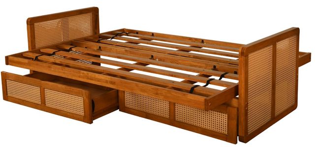 Kodiak Furniture Westport Linen Stone/Honey Full Storage Futon with Mattress-2
