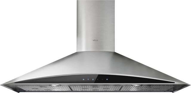 Elica Techne Series Foglia 30" Stainless Steel Wall Mounted Range Hood with Black Glass Trim-0