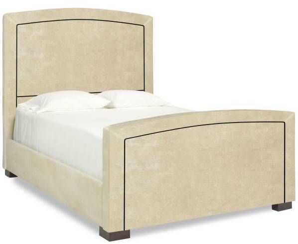 Parker Southern Dream Creations Beige Arch Upholstered Bed with Footboard-0