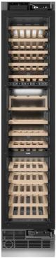 ZLINE 18 in. 9 Cu. Ft. Triple Zone 68 Bottle Panel Ready Right Hinge Column Wine Cooler with Matte Black Accents-0