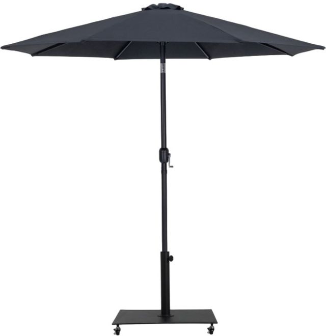 Meridian Furniture Fiji Black/Matte Black Aluminum Outdoor Patio Umbrella and Base-0