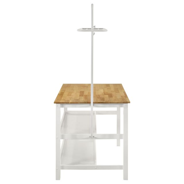 Coaster® Hollis Brown/White Counter Height Table with Pot Rack-1