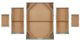 Olliix by Madison Park Glistening Gold Marble 5 Piece Blue/Sand Gel Coat Canvas with Gold Foil Set-3