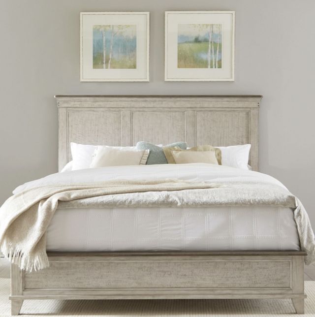 Liberty Furniture Ivy Hollow Dusty Taupe/Weathered Linen King Panel Bed-1