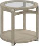 Hammary® Solstice Glass Top Round End Table with Soft Beige Base-0