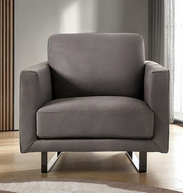 Furniture of America® Mezzanotte Gray Chair-1