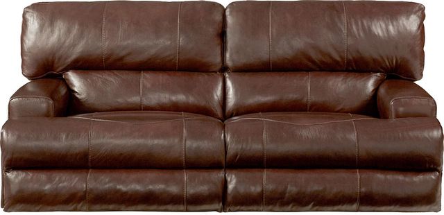 Catnapper® Wembley Walnut Lay Flat Power Reclining Sofa with Power Headrest-0