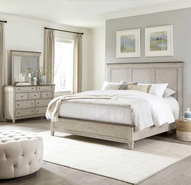 Liberty Furniture Ivy Hollow 3-Piece Dusty Taupe/Weathered Linen Queen Panel Bedroom Set-1