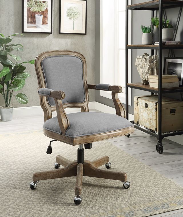 Linon Maybell Neutral Gray Office Chair-2
