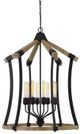 Cal® Lighting & Accessories Dali Iron/Light Oak Chandelier-0