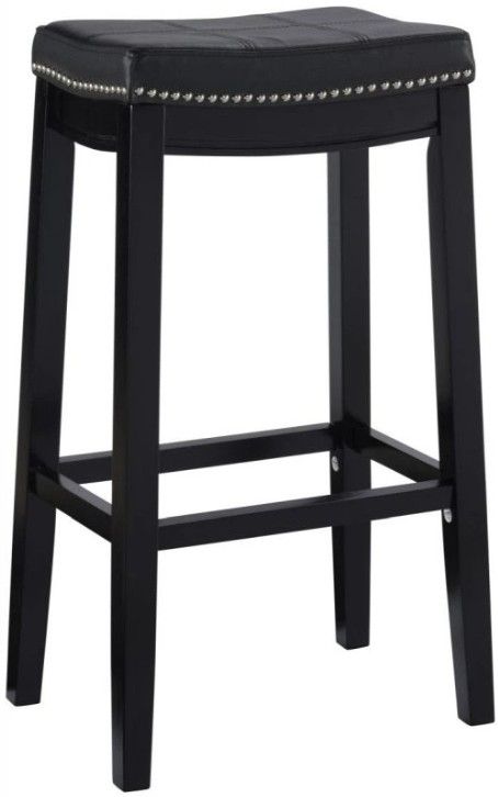 Linon Claridge Black Bar Stool-0