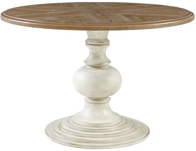 Olliix by Madison Park Reclaimed Walnut Lexi Dining Table with Antique Cream Base-0
